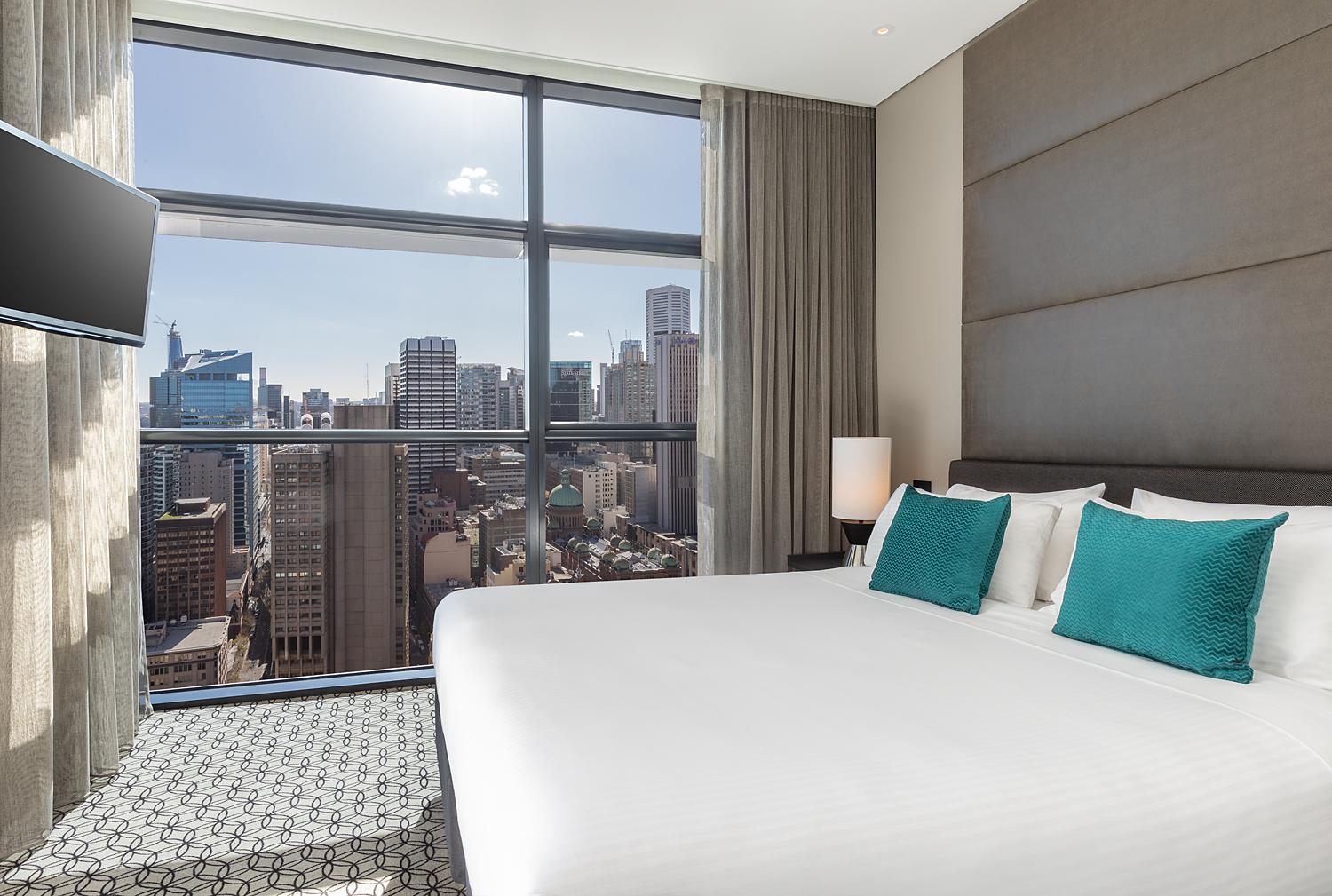 الشقق الفندقية أجنحة فريزر سيدني المظهر الخارجي الصورة A bedroom at the hotel